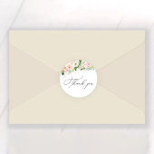 儚いバラのブーケ ピンクのウェディングシャワー ラウンドシール