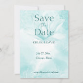 儚いマグノリアの花、フラットなSave The Dateカード セーブザデート (正面)