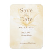 儚いマグノリアの花、結婚式の日時を知らせるマグネット マグネット (縦)