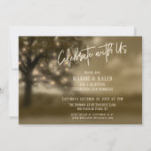 儚い木と光のお祭り 私たちと一緒に祝いましょう レセプション 招待状 (正面)