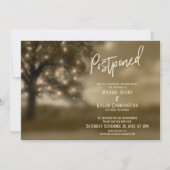 儚い木と光　延期　結婚式のカード 招待状 (正面)
