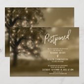 儚い木と光 延期 結婚式のカード 招待状 (正面/裏面)