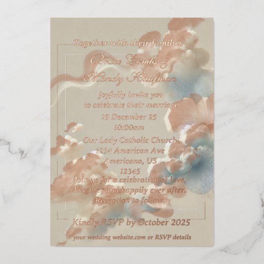 儚い至福 箔招待状 (正面)