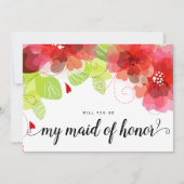 儚い赤い花たち、結婚式の時に私のサイドを飾ってくれませんか 招待状 (正面)