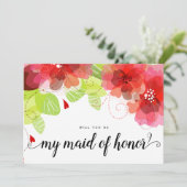 儚い赤い花たち、結婚式の時に私のサイドを飾ってくれませんか 招待状 (スタンド正面)