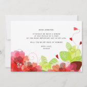 儚い赤い花たち、結婚式の時に私のサイドを飾ってくれませんか 招待状 (裏面)