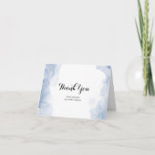 儚い青インク水彩画 サンクスカード サンキューカード (正面)