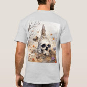儚い頭蓋骨の花飾り Tシャツ (裏面)