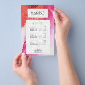 儚く輝くピンクの水彩　擬似ゴールドダスト チラシ (ハンドル)