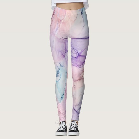 儚く　うっとりとした　柔らかな　水彩画のような　夢見がちな　幻想的　な　ゴージャスさ レギンス (正面)