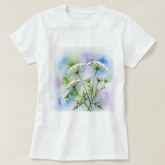 儚げな白い花 Tシャツ (デザイン正面)
