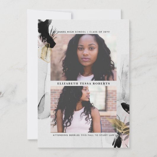 儚さ2 フォト 卒業おめでとう 招待状 (正面)