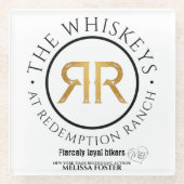 償還ランチウィスキーロゴグラスコースター ガラスコースター (正面)