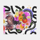 償還済みと王冠デジタルコラージュのクリスチャン・アート フリースブランケット (正面(横))