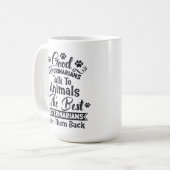優おもしろいれた獣医が動物と話す コーヒーマグカップ (正面左)