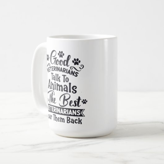 優おもしろいれた獣医が動物と話す コーヒーマグカップ (正面左)