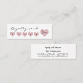 優しいかわいいピンクのハート書 ロイヤリティカード (正面/裏面)