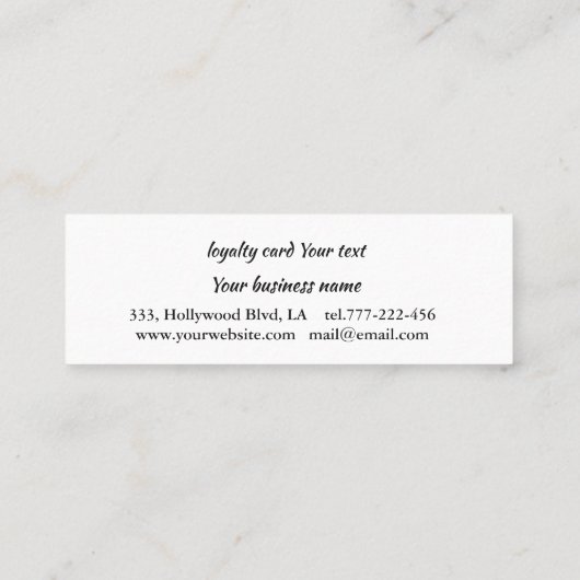 優しいかわいいピンクのハート書 ロイヤリティカード (裏面)