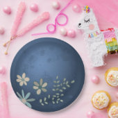 優しいかわいい花が付いた紙皿 ペーパープレート (パーティー)