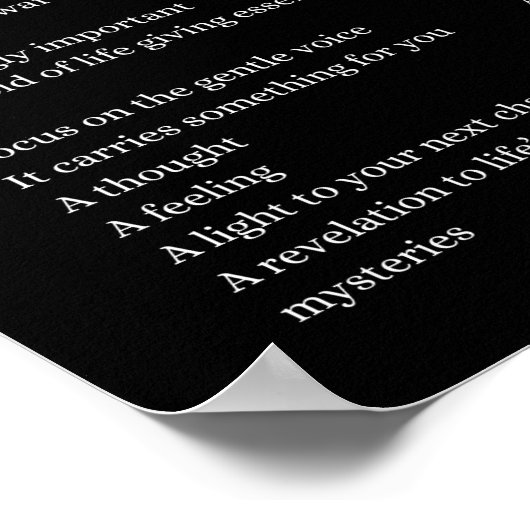 優しいささやき勇気付けられる詩のポスターのウォールアート ポスター (角)