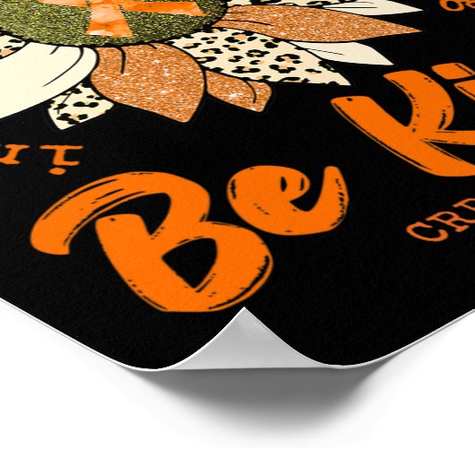 優しいひまわりオレンジクリップ認識度リボン ポスター (角)