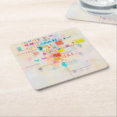 優しいアクセント、ワシリーKandinsky スクエアペーパーコースター (アングル)