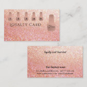優しいエレガントバラ金ゴールド爪、 ネイル光沢 ロイヤリティカード (正面/裏面)
