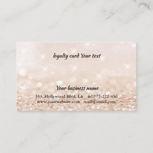 優しいエレガントバラ金ゴールド爪、 ネイル光沢 ロイヤリティカード (裏面)