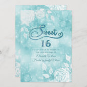 優しいエレガント《写真》ぼけ味白いバラsweet sixteen 招待状 (正面/裏面)