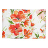 優しいオレンジケシの水の色パターン 枕カバー (裏面)