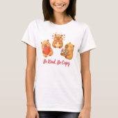 優しいカピバラ 水彩画のカピバラのイラスト Tシャツ (正面)