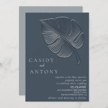 優しいシンプルなエンボス加工のトロピカルリーフが一つに