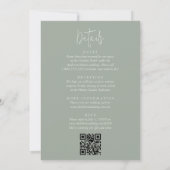 優しいシンプルエンボス熱帯性の葉をすべて1つ 招待状 (裏面)