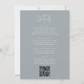 優しいシンプルエンボス熱帯性の葉をすべて1つ 招待状 (裏面)