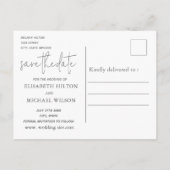 優しいシンプルエンボス熱帯葉 案内ポストカード (裏面)