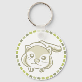 優しいタイル模様&ムササビイラスト キーホルダー