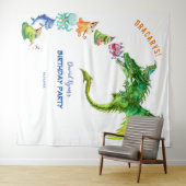 優しいドラゴンのモンスター誕生日写真バックドロップ タペストリー (インサイチュ(横))
