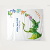 優しいドラゴンのモンスター誕生日写真バックドロップ タペストリー (正面(横))