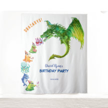 優しいドラゴンのモンスター誕生日写真バックドロップ