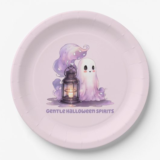優しいハロウィーンのスピリット ペーパープレート (正面)