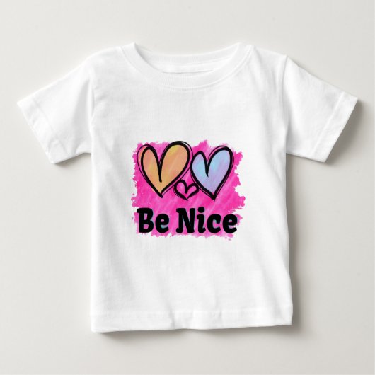 優しいハートの水彩画 ベビーTシャツ (正面)