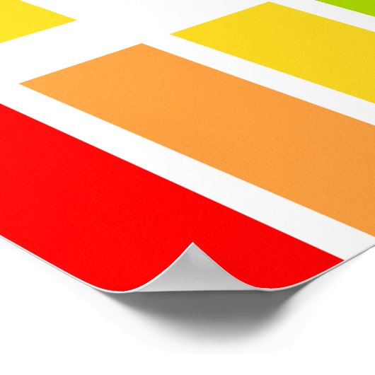 優しいハートレインボーストライプズのスローガン前向きである ポスター (角)