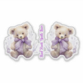 優しいハート優しいクマのステッカー – かわいいクマのデザイン シール (正面)