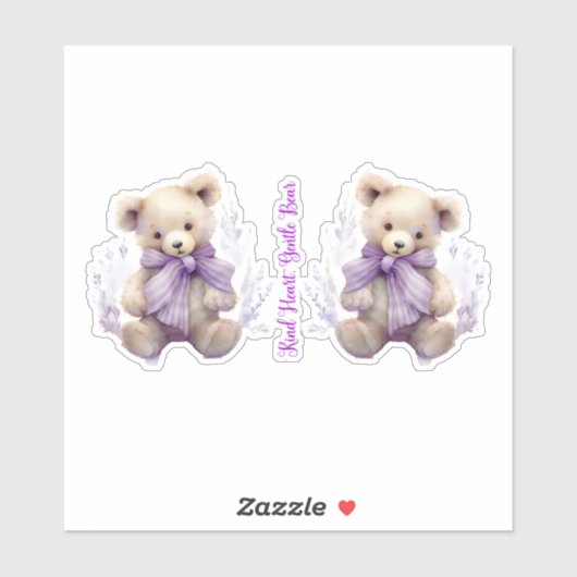 優しいハート優しいクマのステッカー – かわいいクマのデザイン シール (シート)