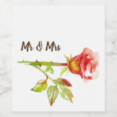 優しいバラデザイン ワインラベル (シングルラベル)