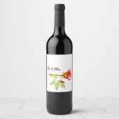 優しいバラデザイン ワインラベル (正面)