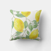 優しいパステル フラワー レモンイエロー クッションカバー クッション (裏面)