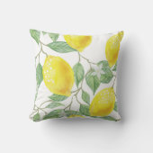 優しいパステル フラワー レモンイエロー クッションカバー クッション (正面)