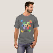 優しいパズルがかわいい自閉症の認識を示す Tシャツ (正面フル)