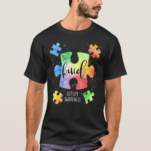 優しいパズルのピース かわいい自閉症啓発 Tシャツ (正面)